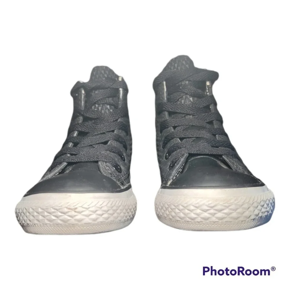 Converse All-Star Chuck Taylor black rubber sides hi-tops child size 12
